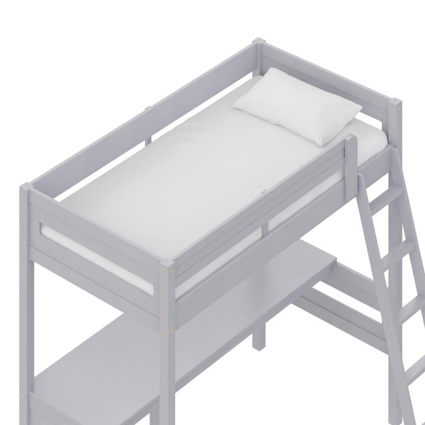 Isabelle & Max™ Everiz Twin Solid Wood Loft Bed with BuiltinDesk by